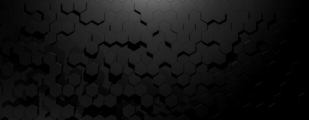 3d hexagon abstract background. Technological concept. beautiful texture dark background illustration