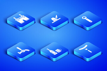 Set Sausage on the fork, Lederhosen, Beer bottle and glass, tap, Oktoberfest hat and Bottle opener icon. Vector