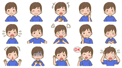 男の子バストアップ表情