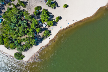 A natural park surrounded by the waters of the Ob and Berdi rivers. Berdsk, Western Siberia of Russia