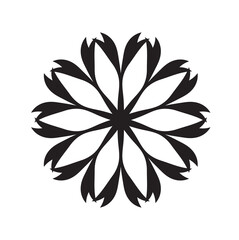 Floral shape on white background. Decorative design element.
