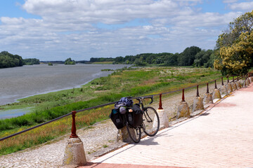 Fototapeta na wymiar Loire river bank near the Chateauneuf-sur-Loire village