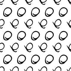 Seamless pattern with sketch round squiggle