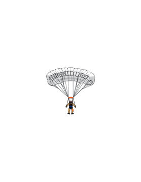 paraglider over white