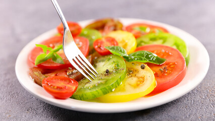 tomato salad with olive oil and basil