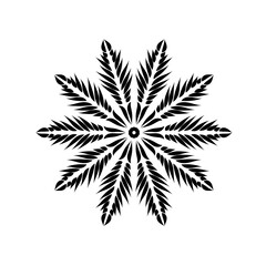 Lace snowflake. Vector design element. Ornamental elegant detail.