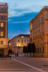 Fototapeta na wymiar One night in Trieste. Atmospheres of Central Europe.