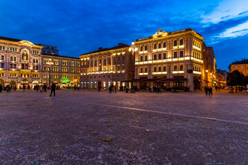 Fototapeta na wymiar One night in Trieste. Atmospheres of Central Europe.