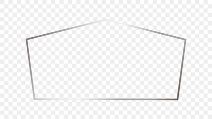 Silver glowing tetragon shape frame