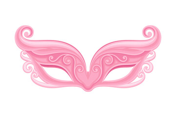 Pink Mask as Party Birthday Photo Booth Prop Vector Illustration