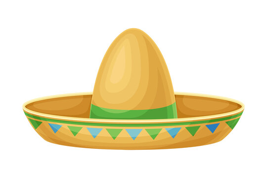 Sombrero Hat as Party Birthday Photo Booth Prop Vector Illustration