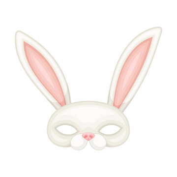Hare or Bunny Mask as Party Birthday Photo Booth Prop Vector Illustration
