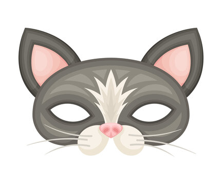 Cat Mask as Party Birthday Photo Booth Prop Vector Illustration