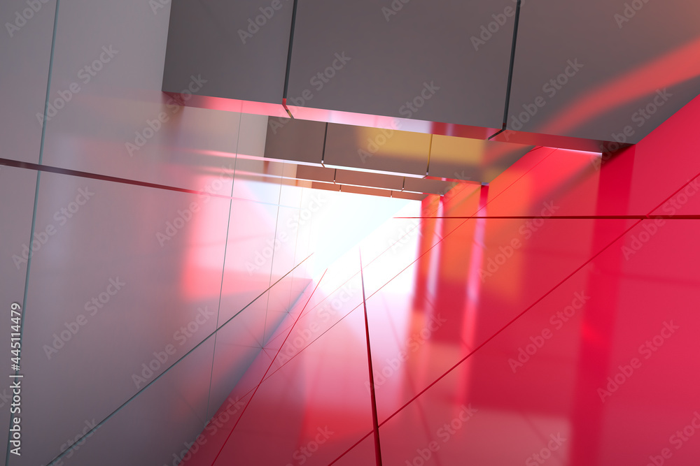 Poster low angle view of futuristic modern architecture, skyscraper of corporate office building, 3d render