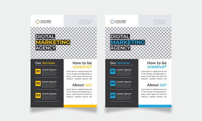 a4 digital marketing agency flyer template design