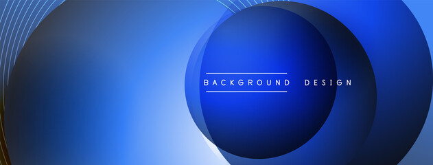 Obraz premium Gradient circles with shadows. Vector techno abstract background. Modern overlapping forms wallpaper background, design template