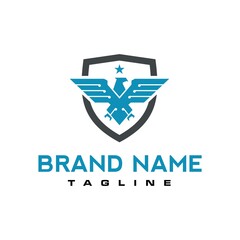 Eagle And Shield Logo Design Vector Image
