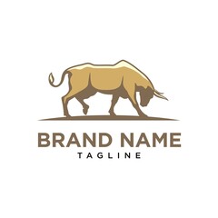 Rage Bull Cow Logo Design Vector Image