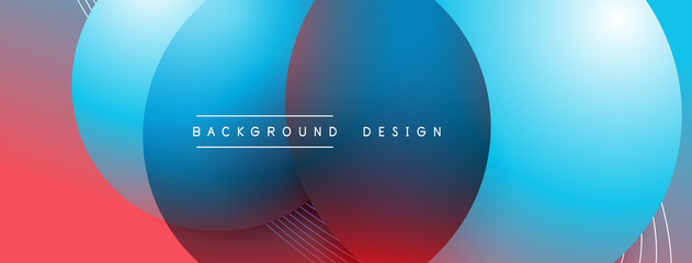 Gradient circles with shadows. Vector techno abstract background. Modern overlapping forms wallpaper background, design template