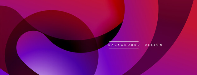 Abstract overlapping lines and circles geometric background with gradient colors