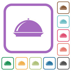 Food tray with gloss simple icons