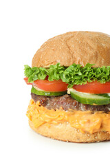 Delicious tasty burger isolated on white background