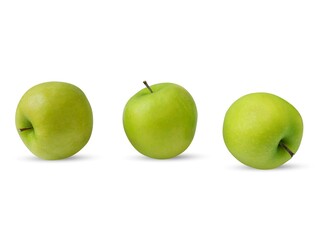 green apple (Malus domestica) isolated on a white background