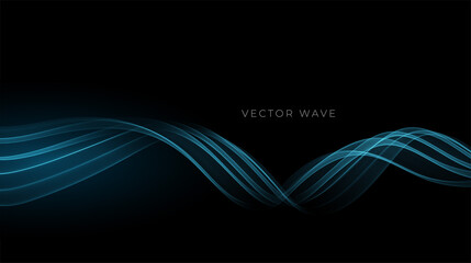 Abstract Gold Waves. Shiny golden moving lines design element on dark background for greeting card and disqount voucher.