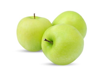 green apple (Malus domestica) isolated on a white background