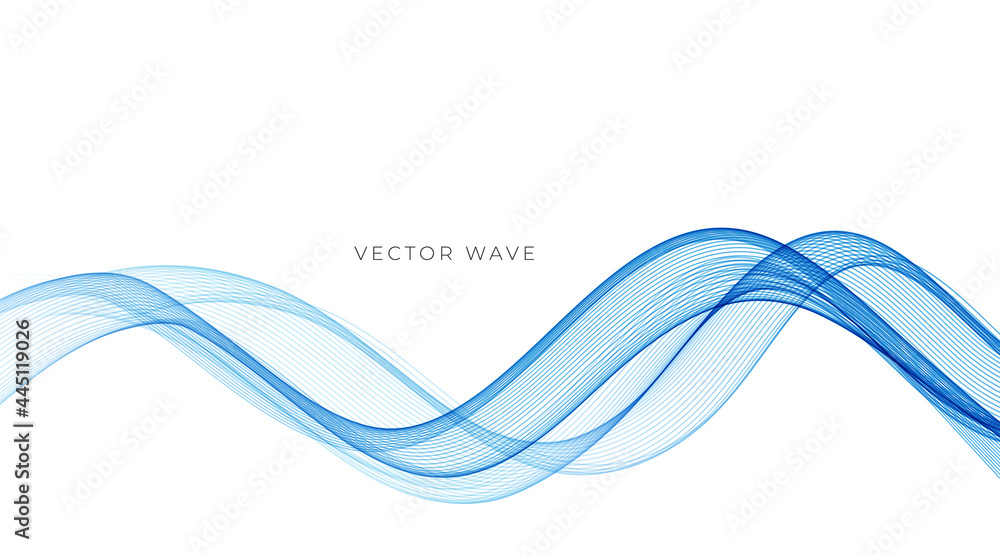 Fototapete Vector abstract colorful flowing wave lines isolated on white background. Design element for technology, science, modern concept.