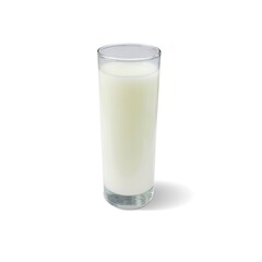 Milk in glass isolated on white background
