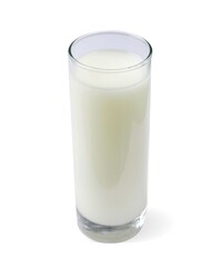 Milk in glass isolated on white background