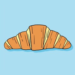 Doodle freehand sketch drawing of croissant bread.