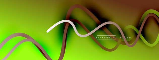 Abstract gradient background with wave line with shadow effect. Geometric composition. 3D shadow effects and fluid gradients