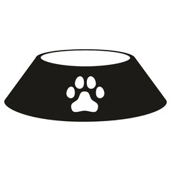 Silhouette of a dog bowl with a bone pattern, a symbol of love for a dog, for dog lovers
