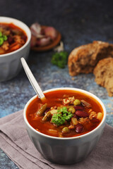 A bowl with traditional British stew