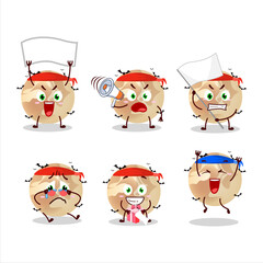 Mascot design style of halloween moon character as an attractive supporter