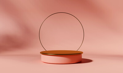 Golden product podium with arch