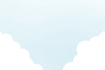 空のシンプルな背景　風景　青空　雲　夏　水彩風　イラスト　青空　晴れ　自然　晴天