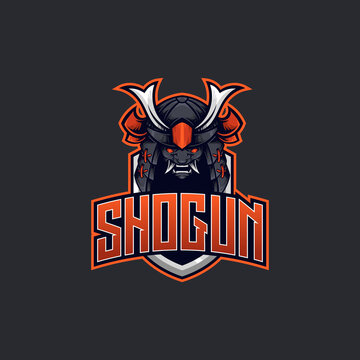 Logo e-sport shogun design template