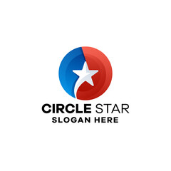 Circle Star Gradient Colorful Logo Template