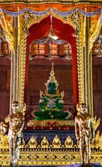 Wat Yai Suwannaram temple with green emerald buddha in Phetchaburi, Thailand
