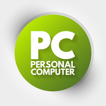 PC - Personal Computer acronym, technology concept background