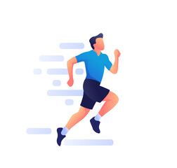 Running man Cartoon character jogging