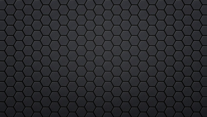 Abstract black perforated background, pattern hexagons, geometrical honeycomb texture. Futuristic vector illustration.