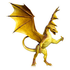 Fototapeta premium 3D Rendering Fairy Tale Dragon on White