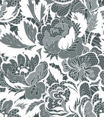 floral lace seamless pattern, vector