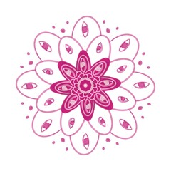 Raster illustration of simple flower abstract art background and texture pattern mandala