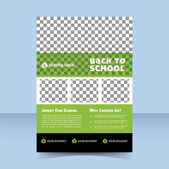 Flyer_049back to school new normal green simple flyer template design
