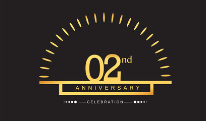 2nd years golden anniversary logo celebration with firework elegant design for anniversary celebration.